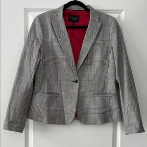 Banana Republic Size 10 Classic Fit Plaid Washable Blazer - Gray/Black